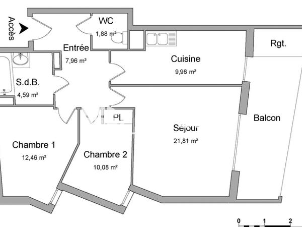 Location Appartement 3 pièces 68.74 m² - 24 ALLEE DE LA HOUBLONNIERE Strasbourg 67200