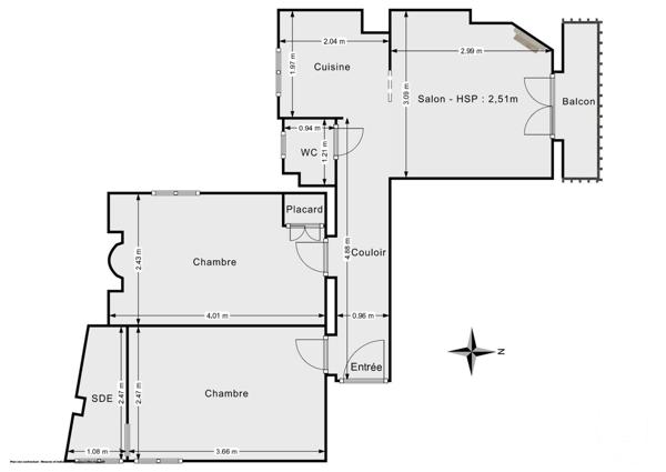 Appartement F3 à vendre  3 pièces - 38,18 m2 PARIS - 75011