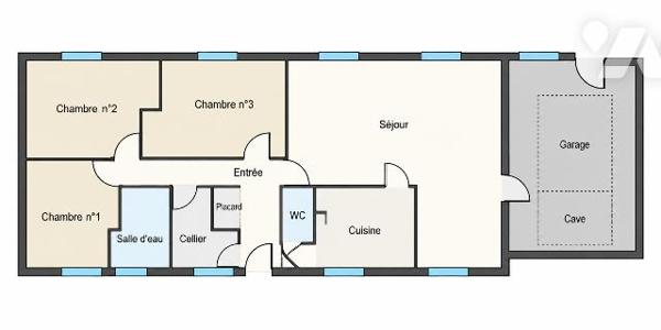 TOURS NORD - MAISON DE PLAIN-PIED - DANS UNE IMPASSE - 3 CHAMBRES – GARAGE - JARDIN