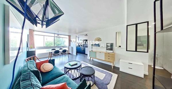 3 Pièces de 82 m² - Traversant avec balcon et chambres au calme absolu sur jardin arboré