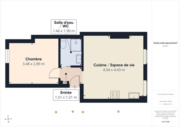 Appartement 33 m² 2 pièces Vincennes Avenue de Paris