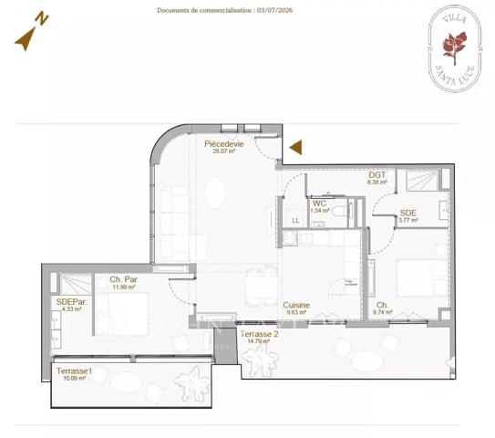 Appartement neuf T3 vue mer panoramique