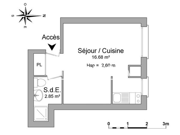 Location Studio 21.17 m² - 32 BIS AVENUE SAINT JEROME Aix En Provence 13100