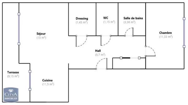 Appartement à louer 2 pièces 49.49m² Nice (06100)