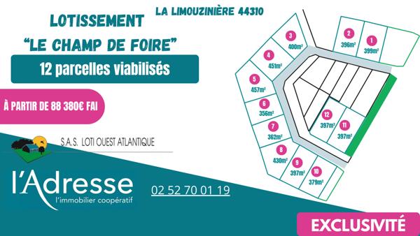 Terrain La Limouziniere 356 m2