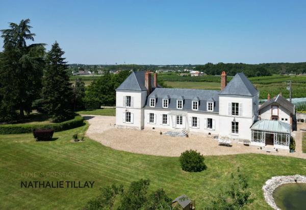 Orléans, demeure de prestige, propriete à vendre, chateau 440 m², piscine, tennis, maison d'amis 85 m², dépendances potentiel aménageable , parc paysagé et arboré 4 ha