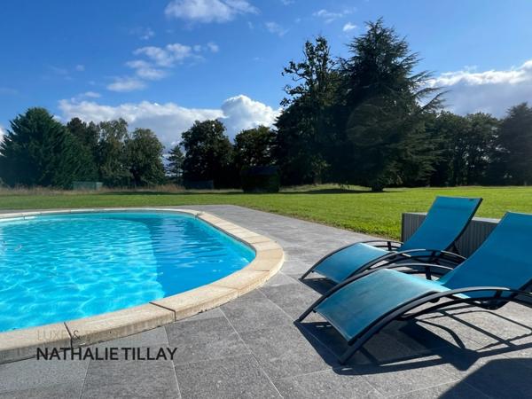 Orléans, demeure de prestige, propriete à vendre, chateau 440 m², piscine, tennis, maison d'amis 85 m², dépendances potentiel aménageable , parc paysagé et arboré 4 ha