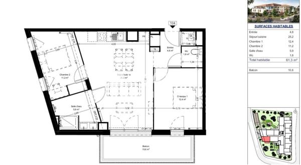 Appt 2 chambres neuf 20 min de Bordeaux