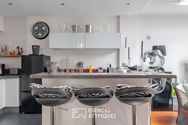 Duplex avec terrasse secrète sur les toits aux Halles