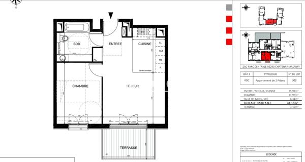 Location Appartement 2 pièces 44 m² - Châtenay-malabry 92290