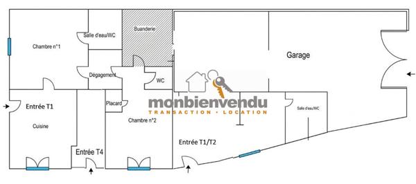 Petit immeuble individuel avec travaux à finir, fort potentiel