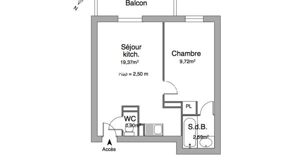 Location Appartement 2 pièces 32.58 m² - Caen 14000