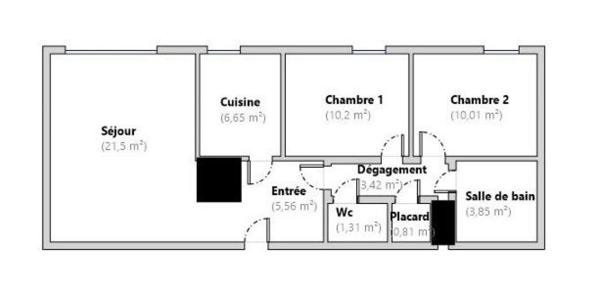 Appartement - 3 pièces - 63m²