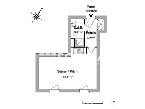 Location Studio 27.92 m² - 45 RUE MARCELIN BERTHELOT La Roche Sur Yon 85000