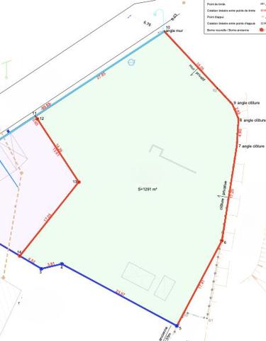 Terrain de 1 291 m²