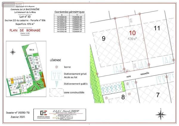 Terrain à Batir à vendre à La Baconnière en Mayenne (53240), ref : 53047/11