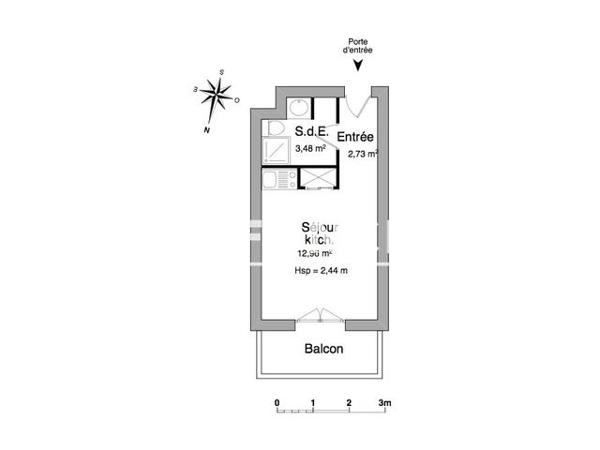 Location Studio 19.17 m² - 325 RUE ST PIERRE - 9 BD FABRICI Marseille 13005