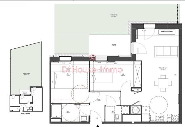 Appartement à vendre 3 pièces de 63 m²