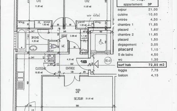Appartement à louer    3 pièces • 73,16 m2 Clamart