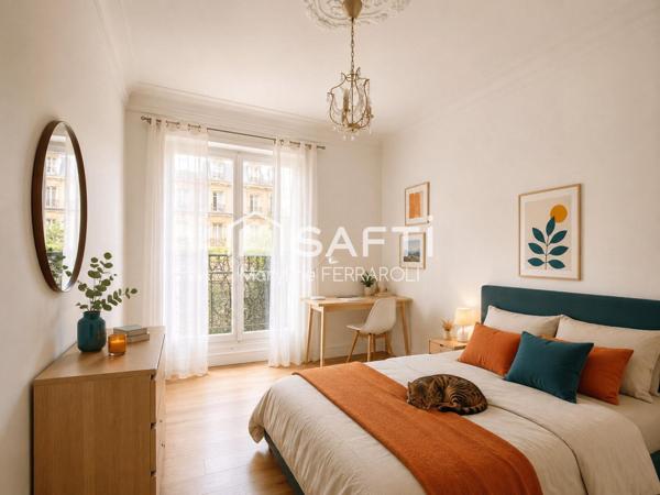 Appartement 4 pièces, lumineux, traversant, 2 balcons