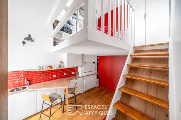 Cocon d’architecte sous les toits près des quais de Seine