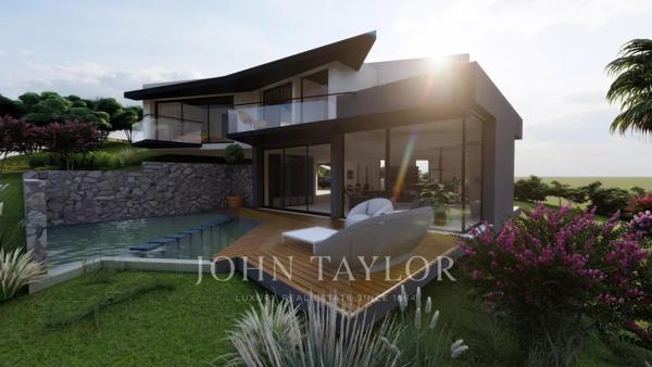 Terrain avec permis purgé – Projet de villa contemporaine vue mer