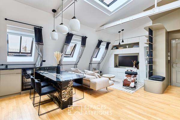 Dernier étage d’exception entièrement meublé et rénové proche Parc Monceau