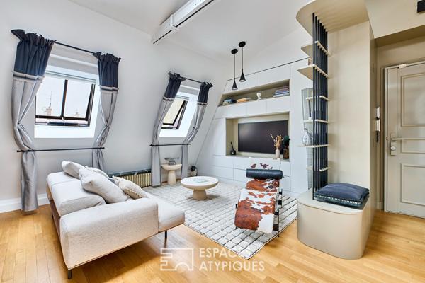 Dernier étage d’exception entièrement meublé et rénové proche Parc Monceau