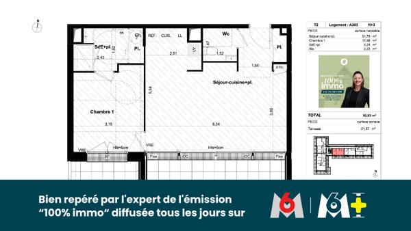 Appartement 50.83 m² à Saint-Grégoire