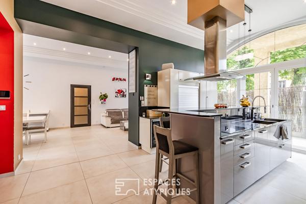 Appartement en rez-de-chaussée avec terrasse, stationnement et garage