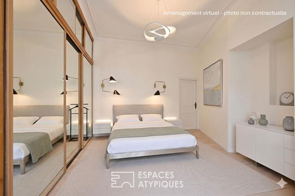 Élégant appartement Haussmannien avec ascenseur et terrasse couverte
