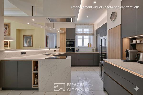 Élégant appartement Haussmannien avec ascenseur et terrasse couverte
