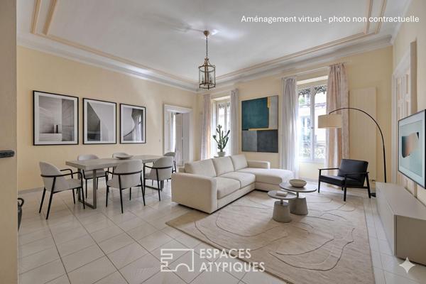 Élégant appartement Haussmannien avec ascenseur et terrasse couverte