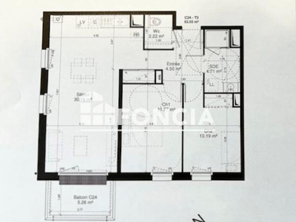 À vendre Appartement 3 pièces 63.55 m² - Douvres-la-délivrande 14440