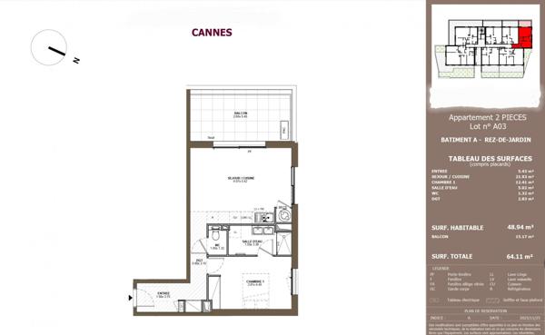 Cannes –  Montfleury – 2P appartement- Résidence neuve de prestige avec piscine