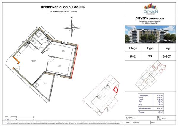 Appartement - 3 pièces - 60m²