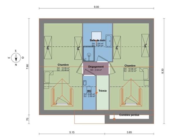 Terrain à vendre |  Breuil-Bois-Robert |  550 m²