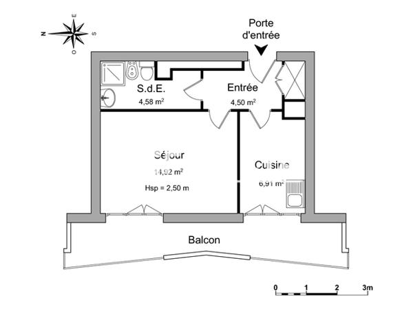 Location Studio 31.22 m² - LES POMMIERS Vallauris 06220