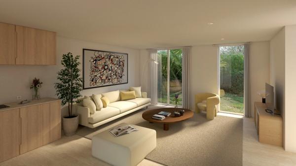 AURIBEAU, T3 de 57m2 avec grand jardin de 193m2 + Parking double, dans une résidence neuve