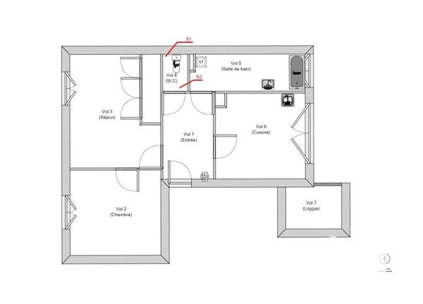 Appartement à vendre 2 pièces 44,38 m² Rennes