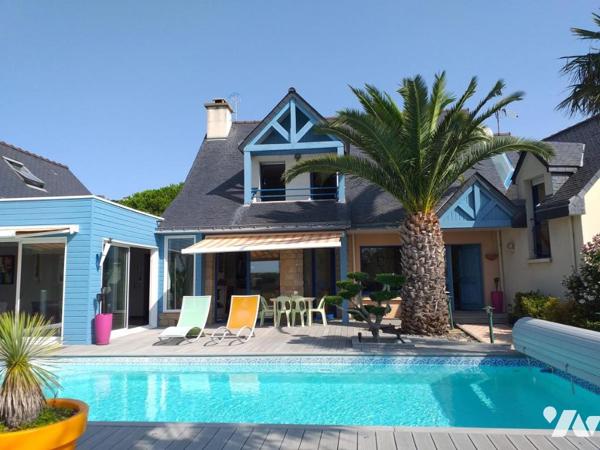 Maison tradi. et bois de 210 m² + 2 garages et parkings proche plages Rohu