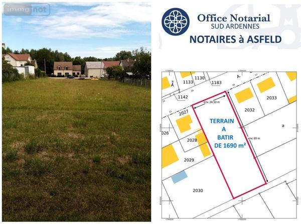 Terrain à Batir à vendre à Blanzy-la-Salonnaise dans les Ardennes (08190), ref : 021/1886