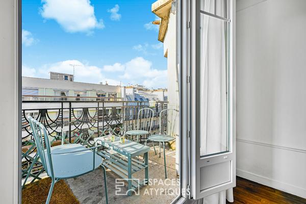 Etage élevé traversant avec balcon-terrasse à Auteuil Sud