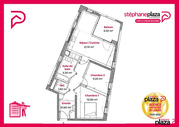 Appartement 3 pièces 58.89 m2