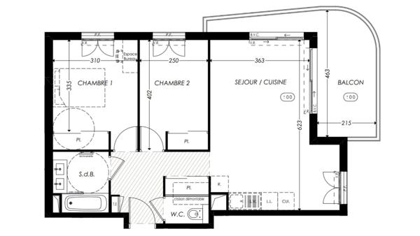 Appartement à vendre 3 pièces 60 m² Antibes