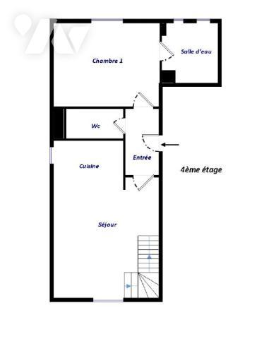 Duplex en très bon état situé 28 rue de Nantes, PARIS 19eme.