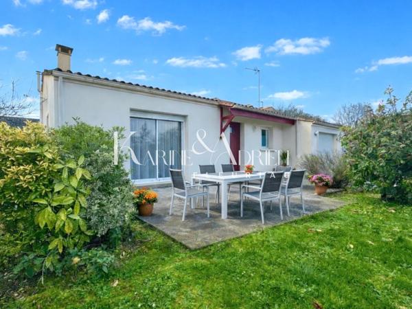 Plain-pied 2 chambres, bureau, jardin et garage