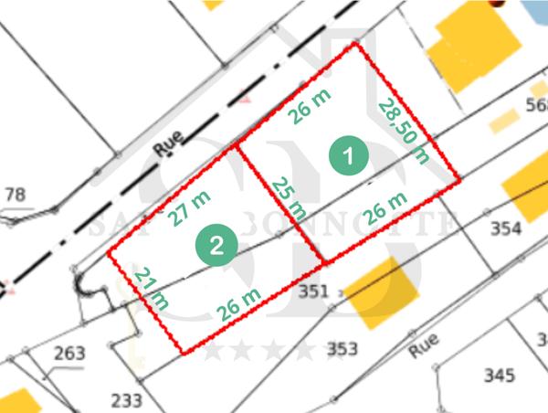 Blotzheim (68730) REMIS EN VENTE : LIBRE CONSTRUCTEUR, Terrains constructibles : 692 m2 / 612 m2 ou l'ensemble 13,04 ares