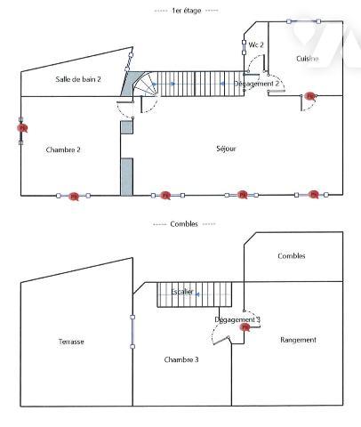 Maison de ville avec terrasse avec vue, jardinet et garage