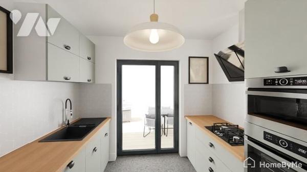 Maison de ville avec terrasse avec vue, jardinet et garage